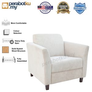 SOFA 1 SEATER / EXTRA COMFORTABLE SOFA / SOFA MURAH / MALAYSIA MADE SOLID MATERIAL